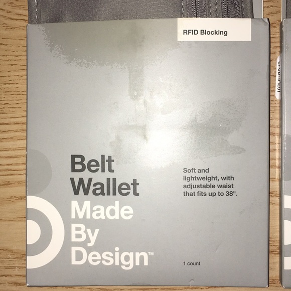 New Gray Belt Wallet RFID Blocking Soft Fit to 38” Traveling Concerts Etc - Picture 3 of 7